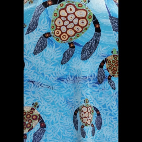 Blackmilk Sea Turtles velvet mini strappy dress - Picture 3 of 4